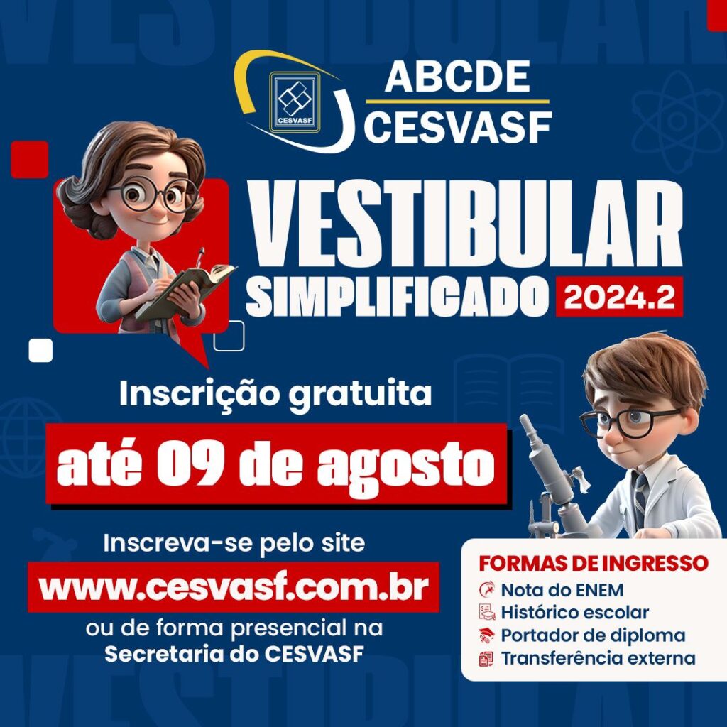 VESTIBULAR SIMPLIFICADO 2024.2 - BELÉM DO SÃO FRANCISCO E CAMPUS FLORESTA - VAGAS LIMITADAS!